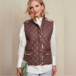 Matilda Jane Brown Floral Quilted Corduroy-Lined Vest Size XS